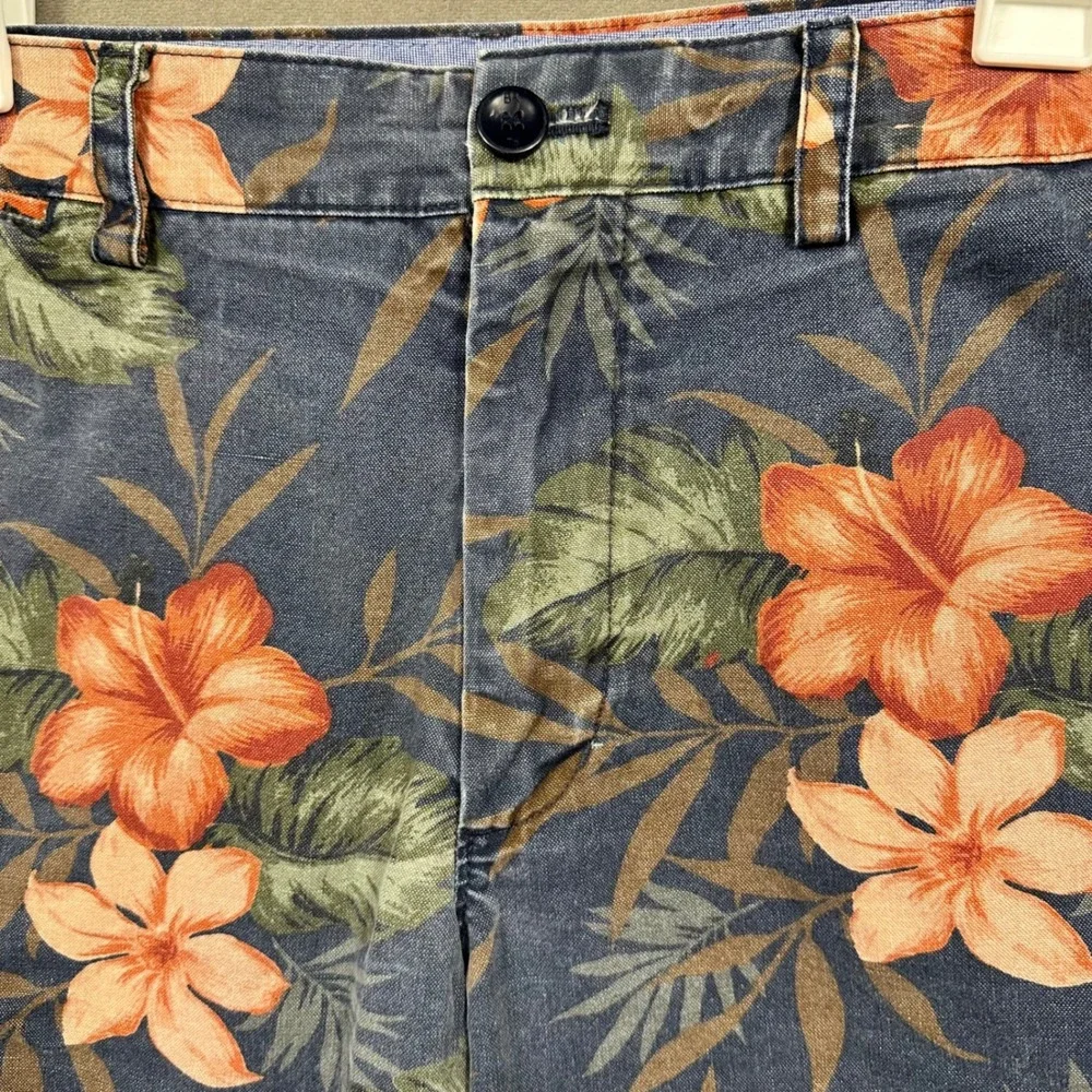 Banana Republic Shorts Mens 34 Blue Floral Tropical Hibiscus Cotton‎ Excellent
